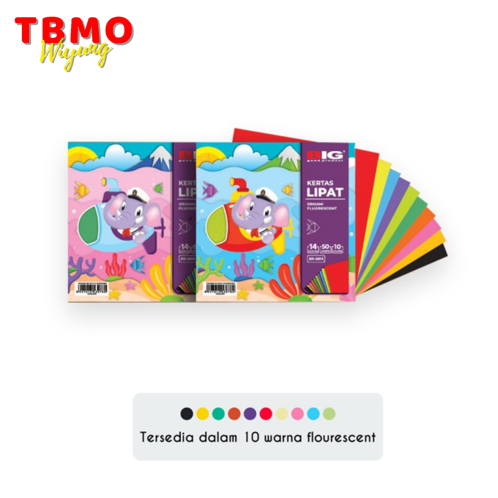 

TBMO Kertas Lipat Origami BIG 10 Warna 2 Sisi 14X14 OR-5014