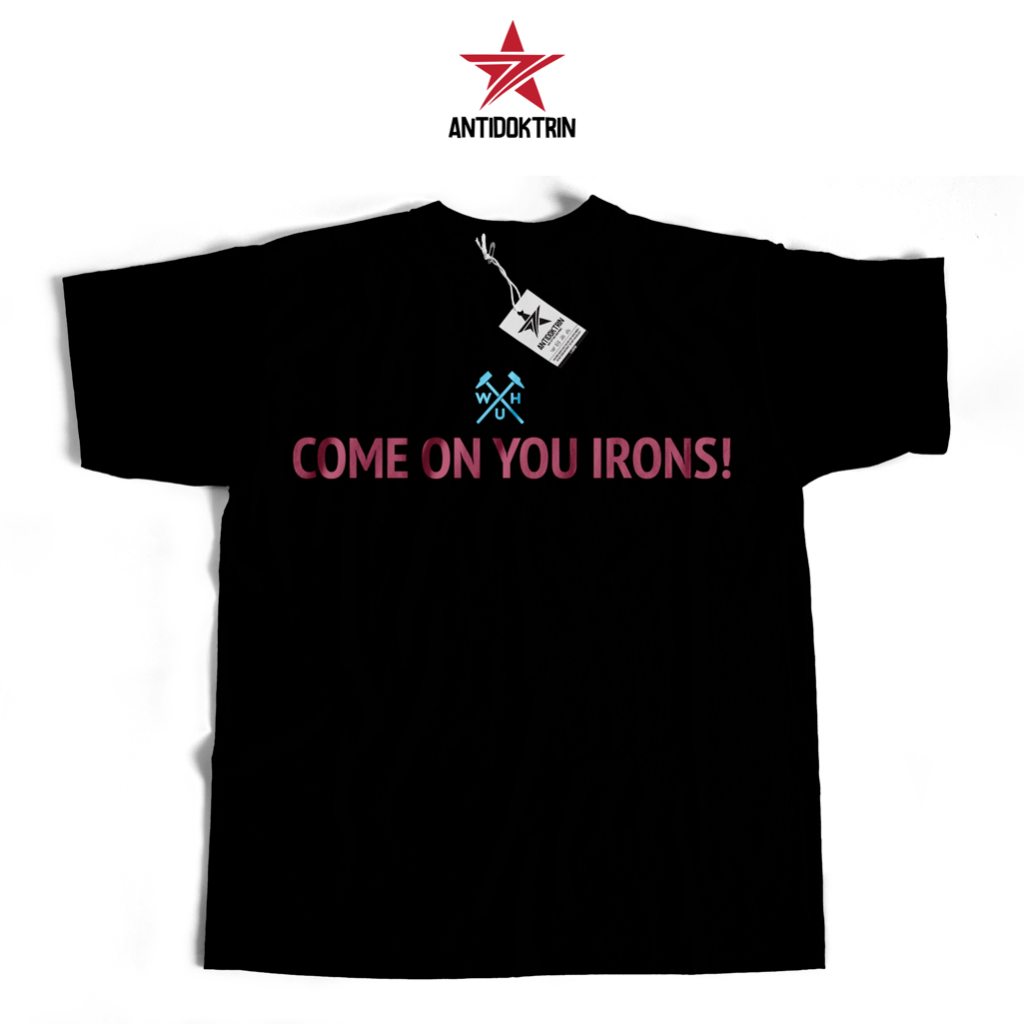 Antidoktrin Tshirt West Ham | Come On You Irons | Black