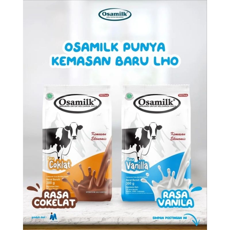 

Osamilk 300gr vanilla dan coklat susu gemuk badan anak dan dewasa