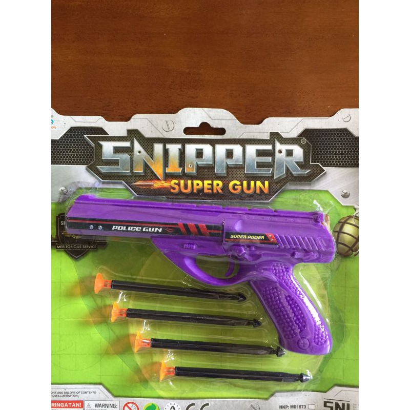 Mainan pistol plastik peluru spon