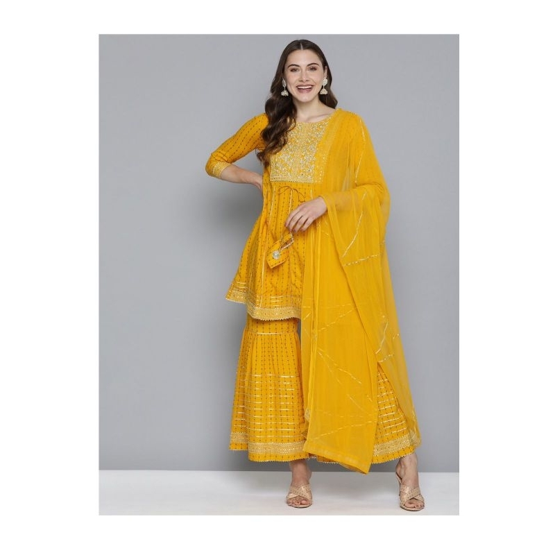 Baju Tunik India Set Etnik Sharara