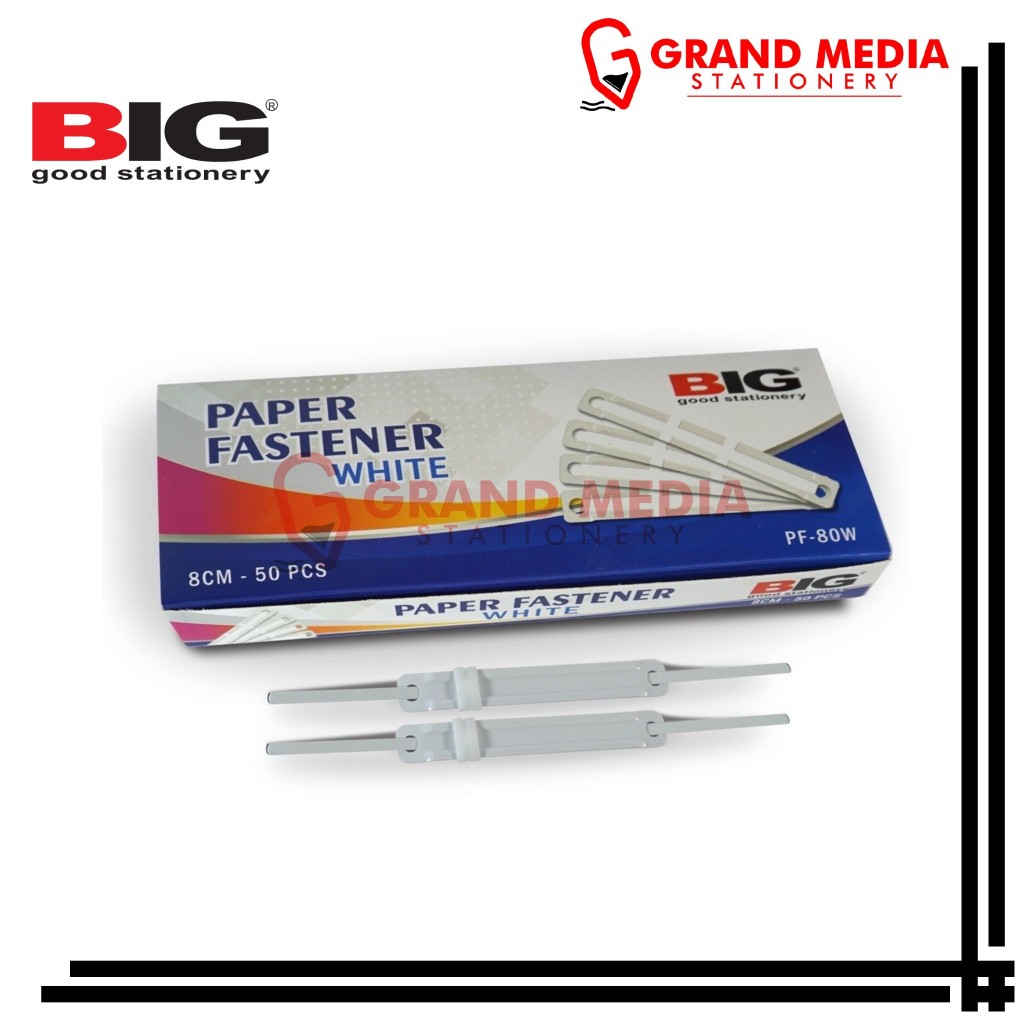 

[GRAND MEDIA] ACCO PLASTIK / PAPER FASTENER BIG PUTIH PF-80W ISI 50 PCS