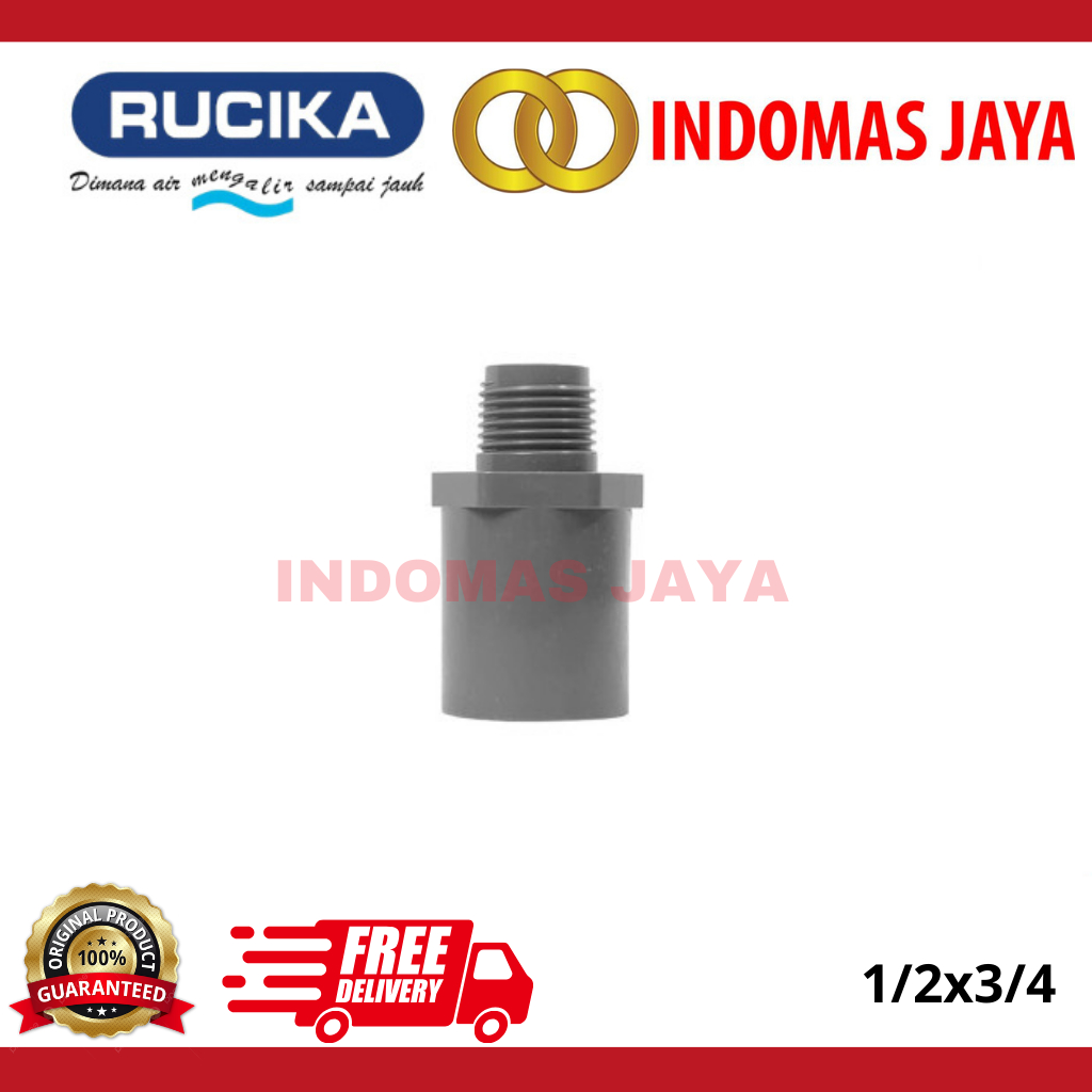 Soket drat luar 1/2" x 3/4" | SDL 1/2" ke pipa 3/4" inchi RUCIKA