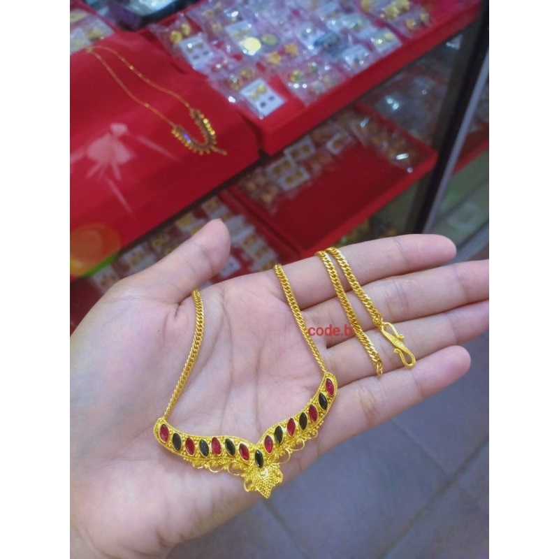 kalung minang padi rantai titanium