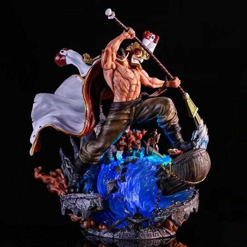action figure one piece whitebeard shirohige LED Light one piece GK Edward Newgate Shirohige lampu l