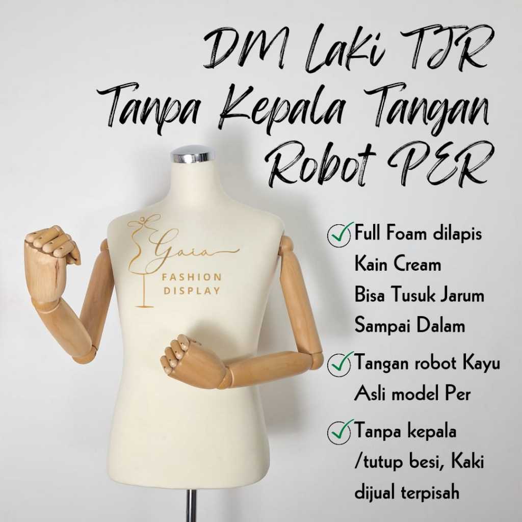 Patung Manekin DM Cowok Tanpa Kepala Tangan Robot DM Laki Manekin Setengah Badan-BH