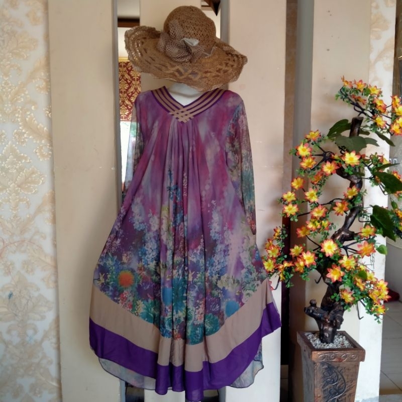 Tunik, Atasan, Gamis Tile Printing Ceruty