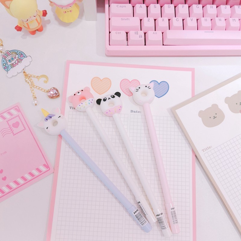 

MURMURE.ID | PULPEN GEL CAIR DONAT PENA DONUT BOLPEN ANIMAL PEN SMILE PN120 UNICRON