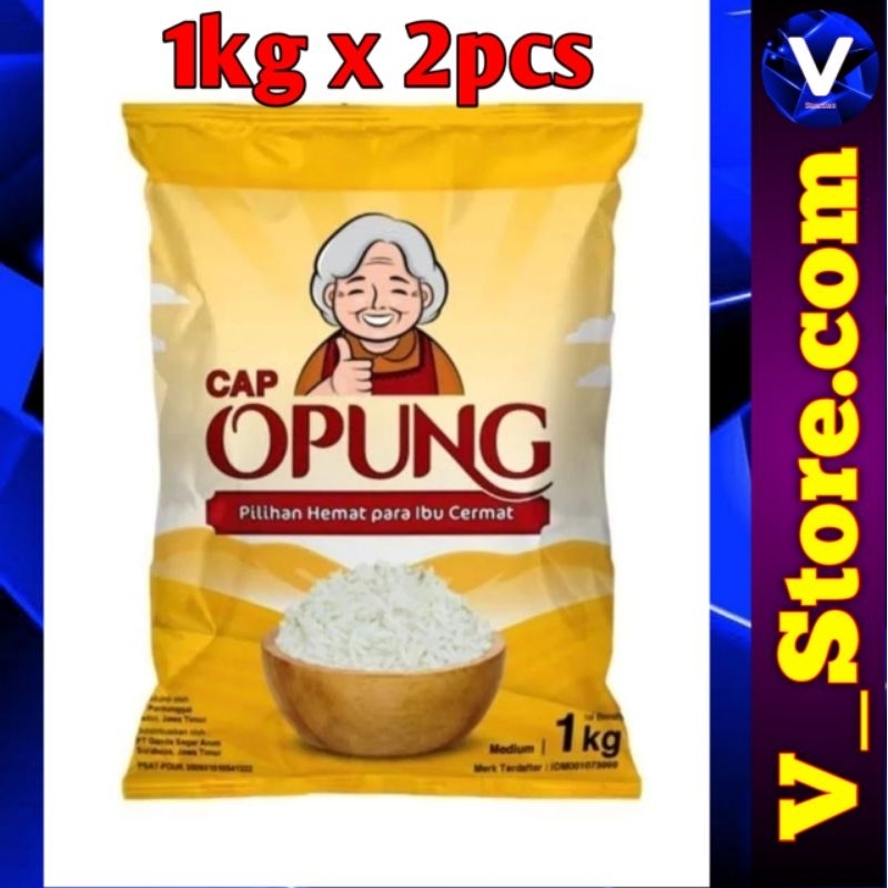 

Beras CAP OPUNG 2kg (1Kg x 2Pcs) Beras Kemasan Pabrik.