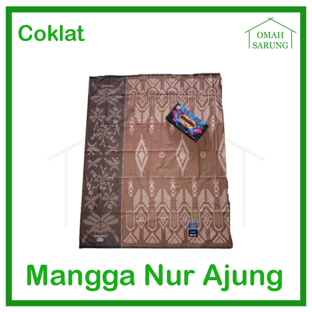 Sarung Tenun Mangga Nur Ajung Kembang Warna Coklat Original Premium OMAH SARUNG