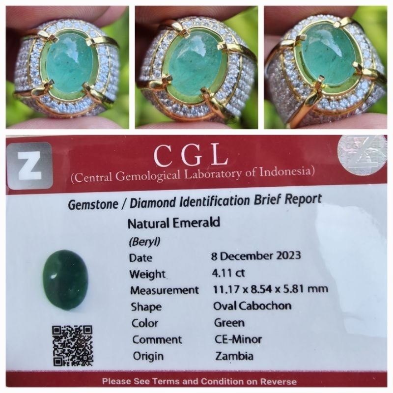 Natural Zamrud Green Emerald Minor Memo 4.11 crt