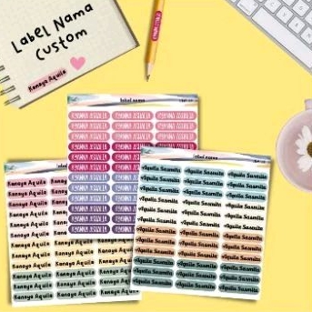 

Stiker Custom Nama Template set 180pcs