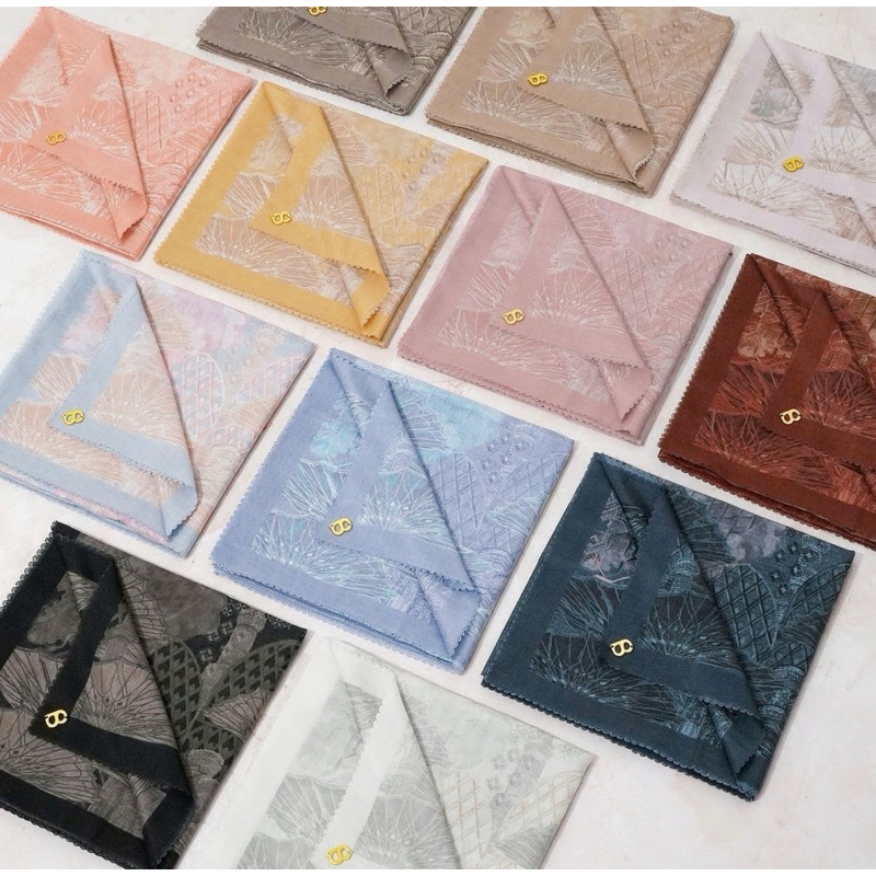 jilbab segiempat hijab segi empat motif Voal buttonscarves