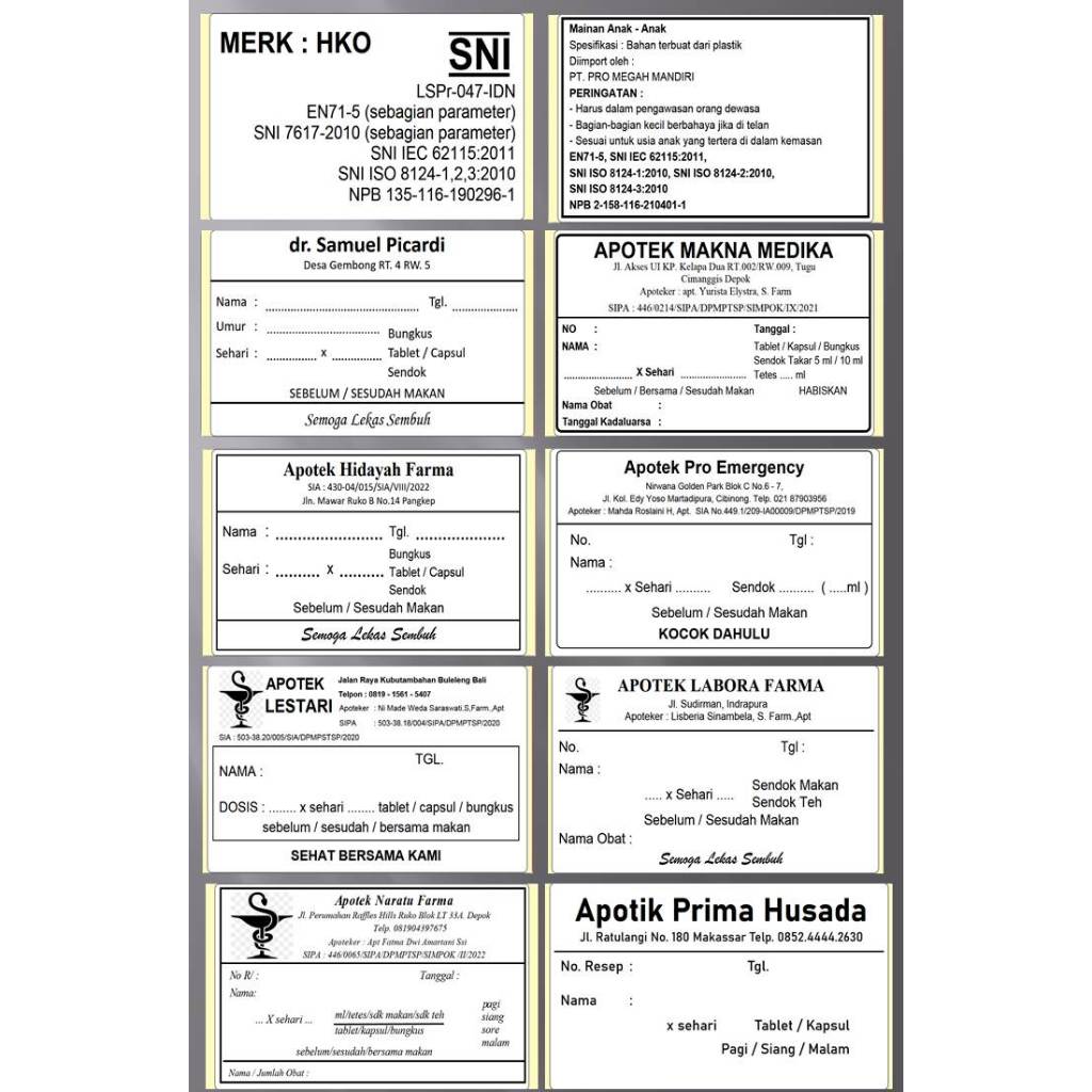 

CETAK LABEL ETIKET RUMAH SAKIT - PUSKESMAS - KLINIK - BIDAN