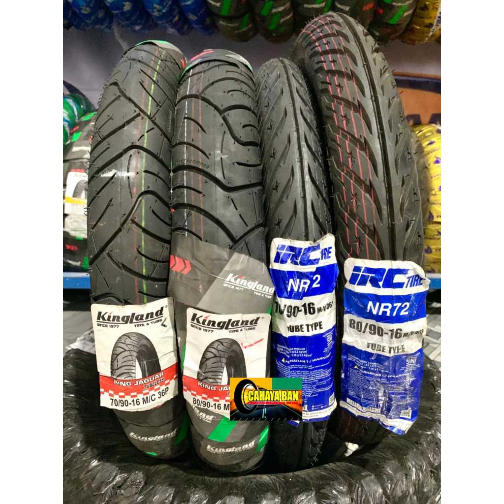 BAN MOTOR KINGLAND 70/90-16 80/90-16 TUBELESS DAN BAN IRC 70/90-16 80/90-16 TUPE TYPE/BUKAN TUBELESS