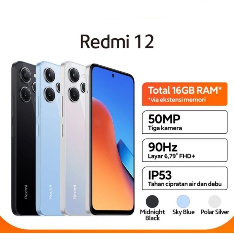 XIAOMI REDMI 12 RAM8/128GB RAM8/256GB SMARTPHONE HANDPHONE HAPE HP