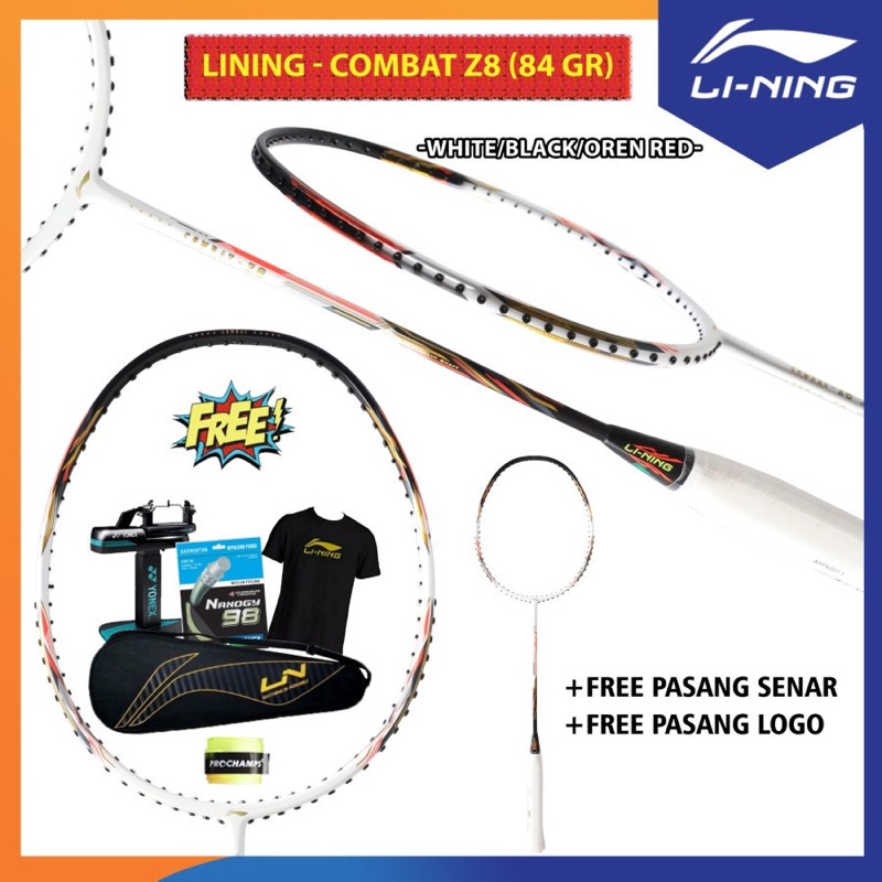 RAKET BADMINTON LINING COMBAT Z8 / COMBAT-Z8 84GR ORIGINAL