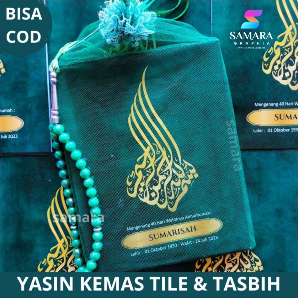 CETAK BUKU YASIN DAN TAHLIL SOFTCOVER CUSTOM FOTO ALMARHUM LENGKAP DOA MENGENANG 40 HARI TERJEMAHAN 