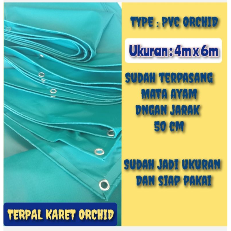 terpal karet Orchid , ukuran 4x6