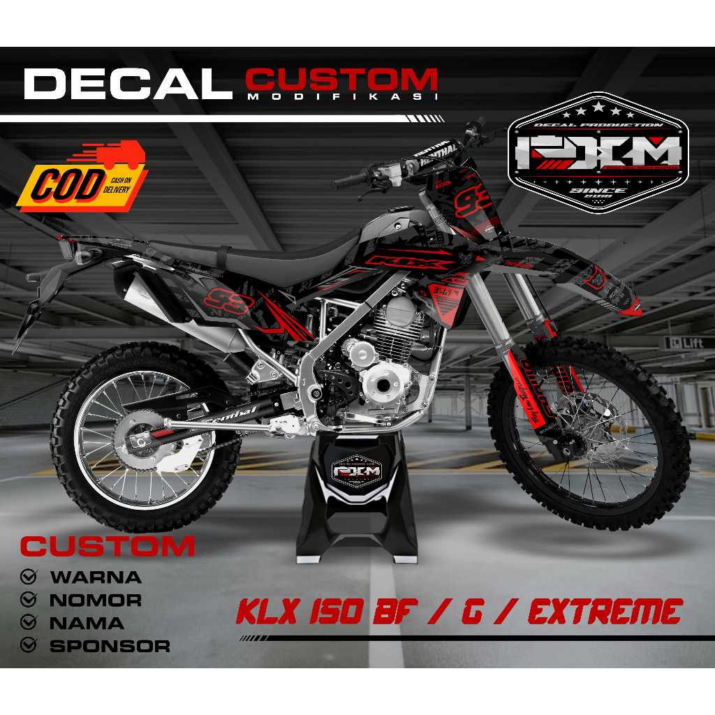 DECAL STICKER KLX BF / G / EXTREME REAL FULLBODY BIRU MERAH GREY