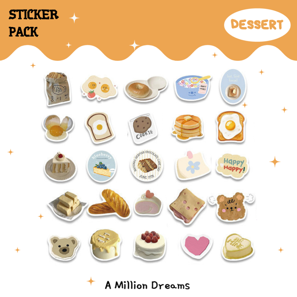 

DESSERT - 8 PCS STICKER PACK WATERPROOF + FREEBIES | stiker dessert cute stiker die cut stiker vinyl doff stiker laptop gitar stiker koper botol stiker korean style stiker ulang tahun aesthetic stiker murmer free sticker kue stiker gourmet