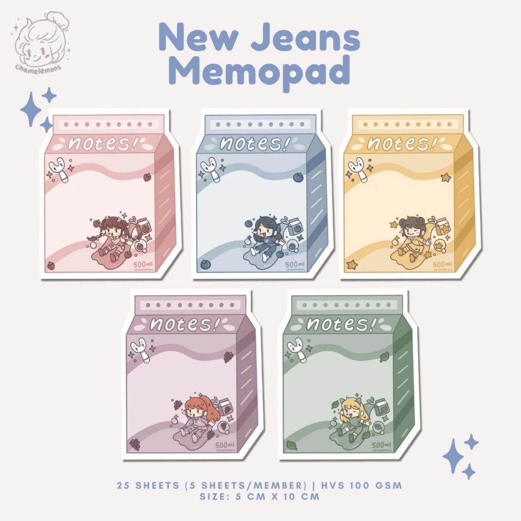 

New Jeans Memopad | Sticky Notes Korea Fanart Memo Buku Catatan Journaling Journal