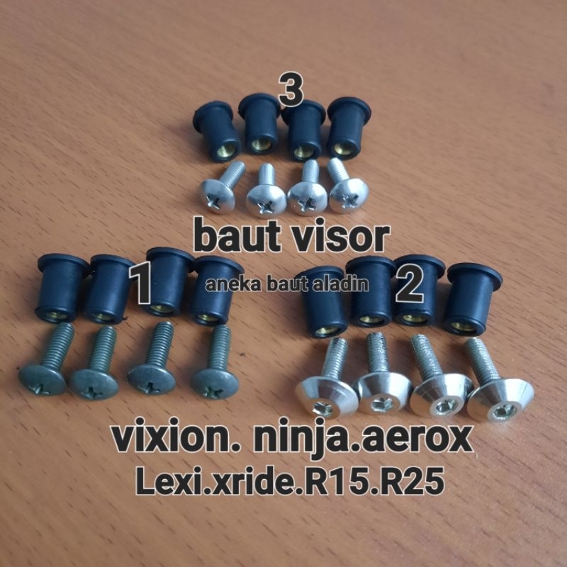 baut visor windshield motor vixion. aerox. x-ride. ninja.