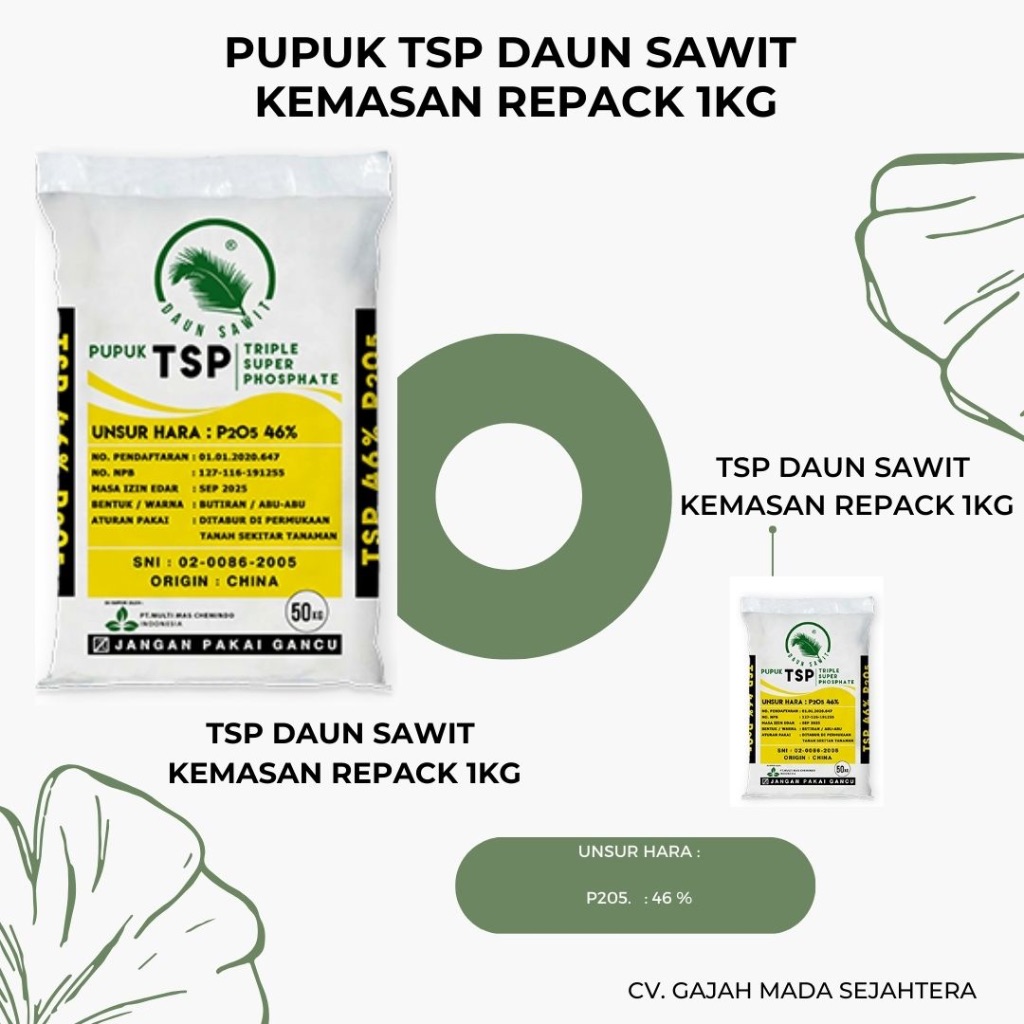 PUPUK TSP DAUN SAWIT REPACK 1KG