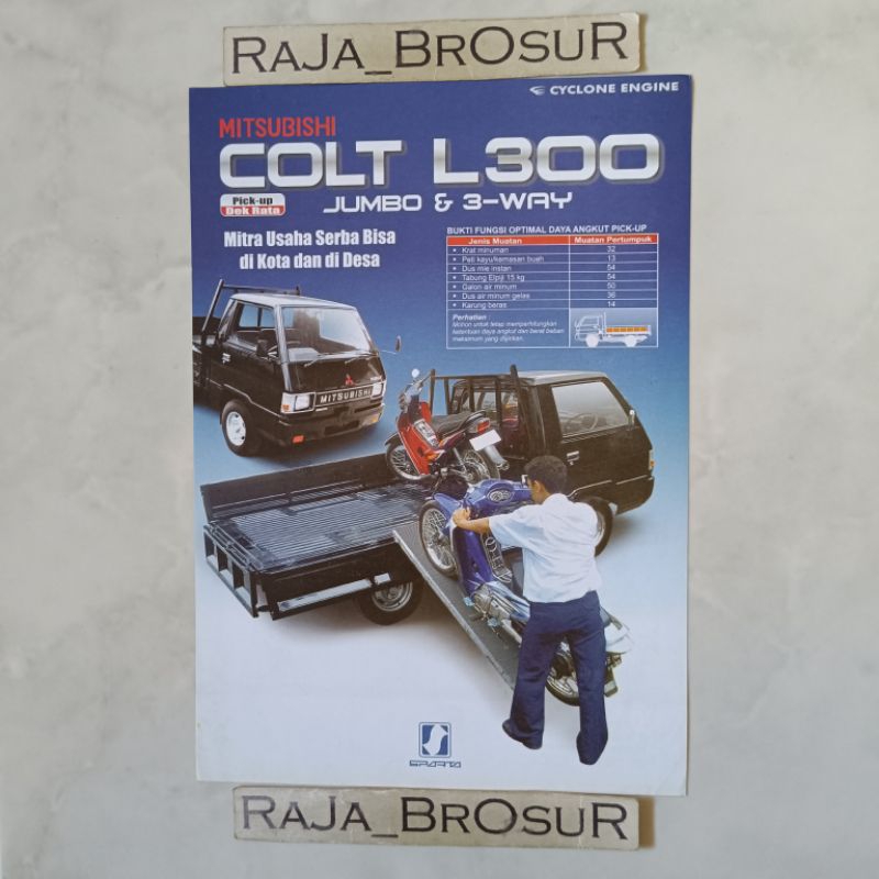 Poster brosur katalog flyer jadul lawas Mitsubishi Colt L300 L 300 Jumbo & 3 Way