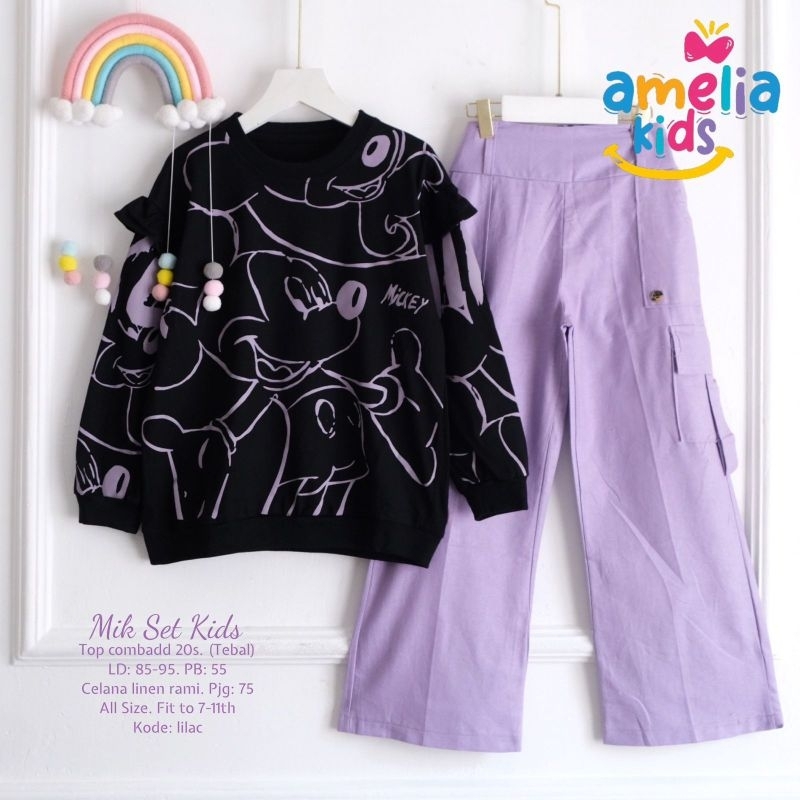 mik set kids setelan anak perempuan produk Amelia kids