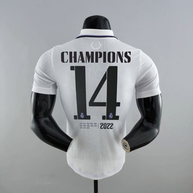 JERSEY REAL MADRID HOME 2022 2023 CHAMPIONS 14 PLAYER ISSUE