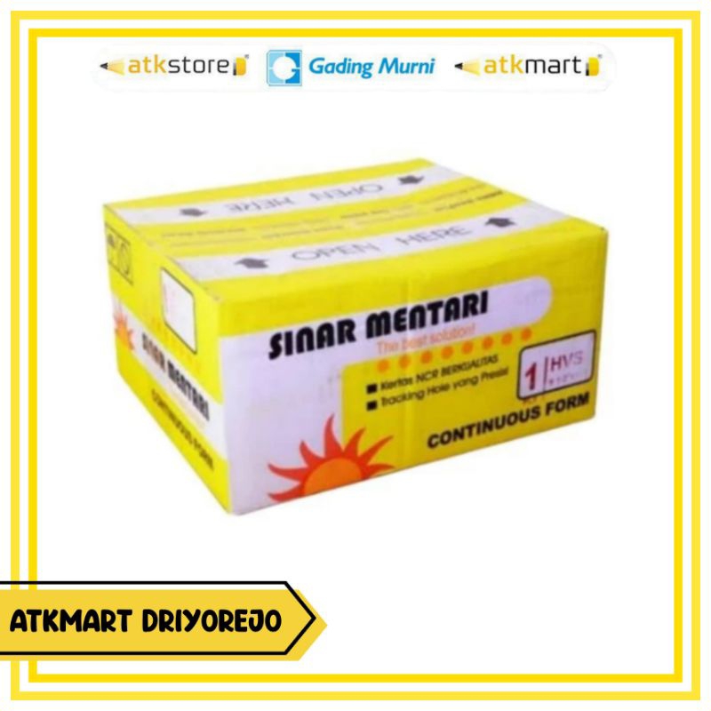

SINAR MENTARI CONTINOUS FORM 9 1/2 X 11 1 PLY - KERTAS SAMBUNG