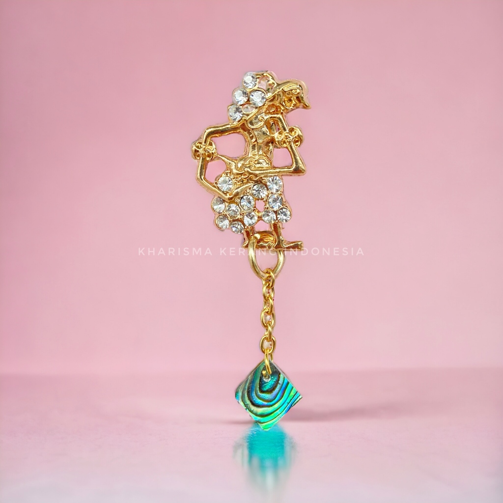 Bros Wayang Abalone Brooch Bros Hijab by Kharisma Kerang