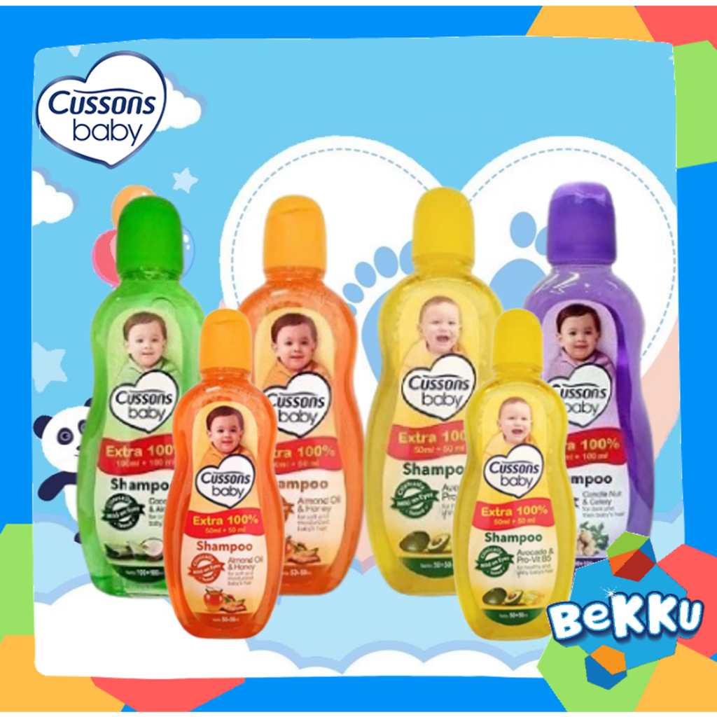Cussons Baby Shampoo 50Ml+50ml & 100Ml+100ml / Cusson Sampo Bayi / Shampo Menebalkan Rambut / Bekku