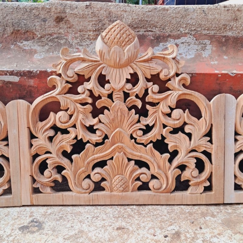 ukiran soko rumah joglo ukuran besar kayu jati TPK perhutani