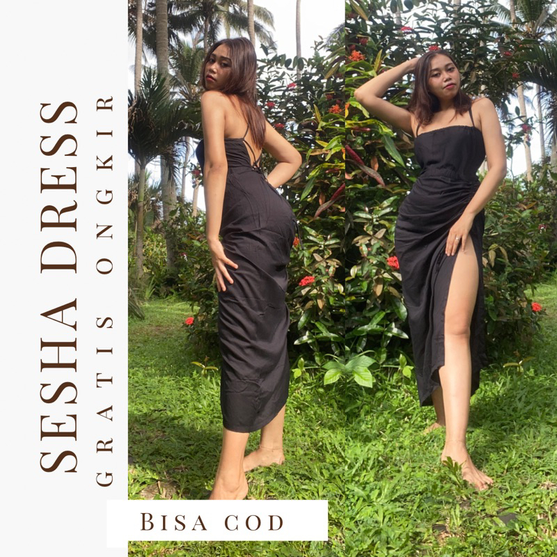 Dress Korea Panjang Dress Pantai Dress Backless Dress Dress Sexy Bodycone Dress Serut Samping Dress 
