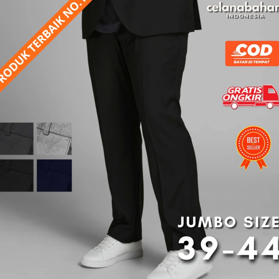 Tren TrxP5b5A Celana Panjang Kantor Jumbo Formal Kerja Bahan Dasar Slimfit Pria