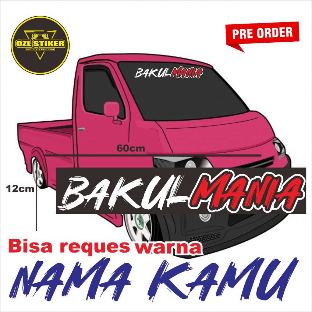 stiker custom nama kaca mobil