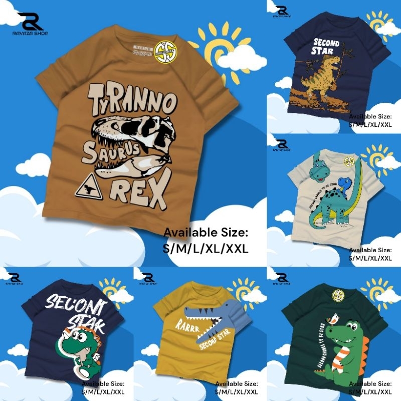 KAOS ANAK COWOK SECOND STAR PREMIUM USIA 1-12 TAHUN / KAOS DISTRO ANAK COWOK