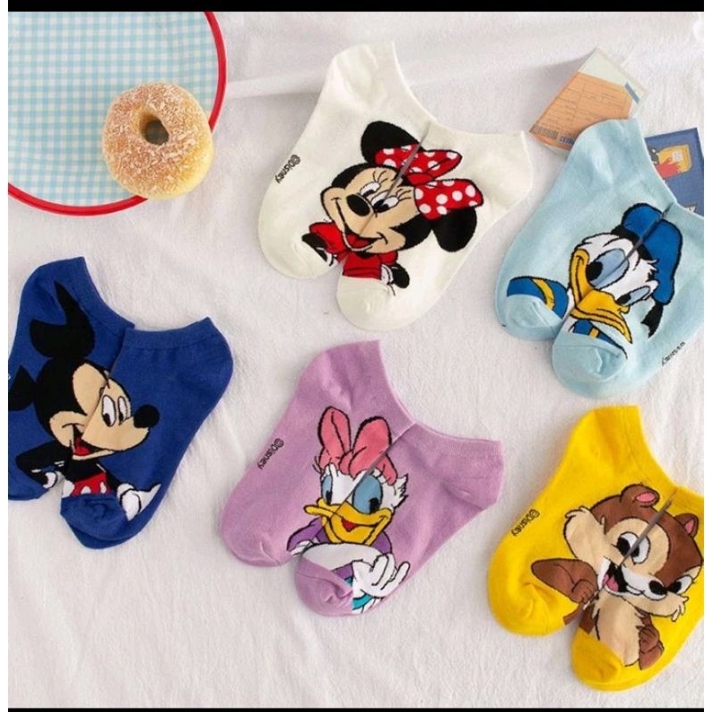 (BISA COD)KAOS KAKI MOTIF DISNEY (S26) MICKEY MOUSE-MINNIE MOUSE -DONALD DUCK -DESSY DUCK-CHIPMUNKS