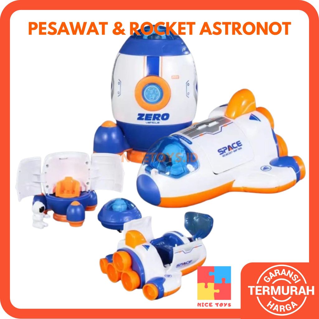 Mainan Roket Luar Angkasa Mainan Pesawat Mainan Astronot Anak Laki Laki Mainan Luar Angkasa