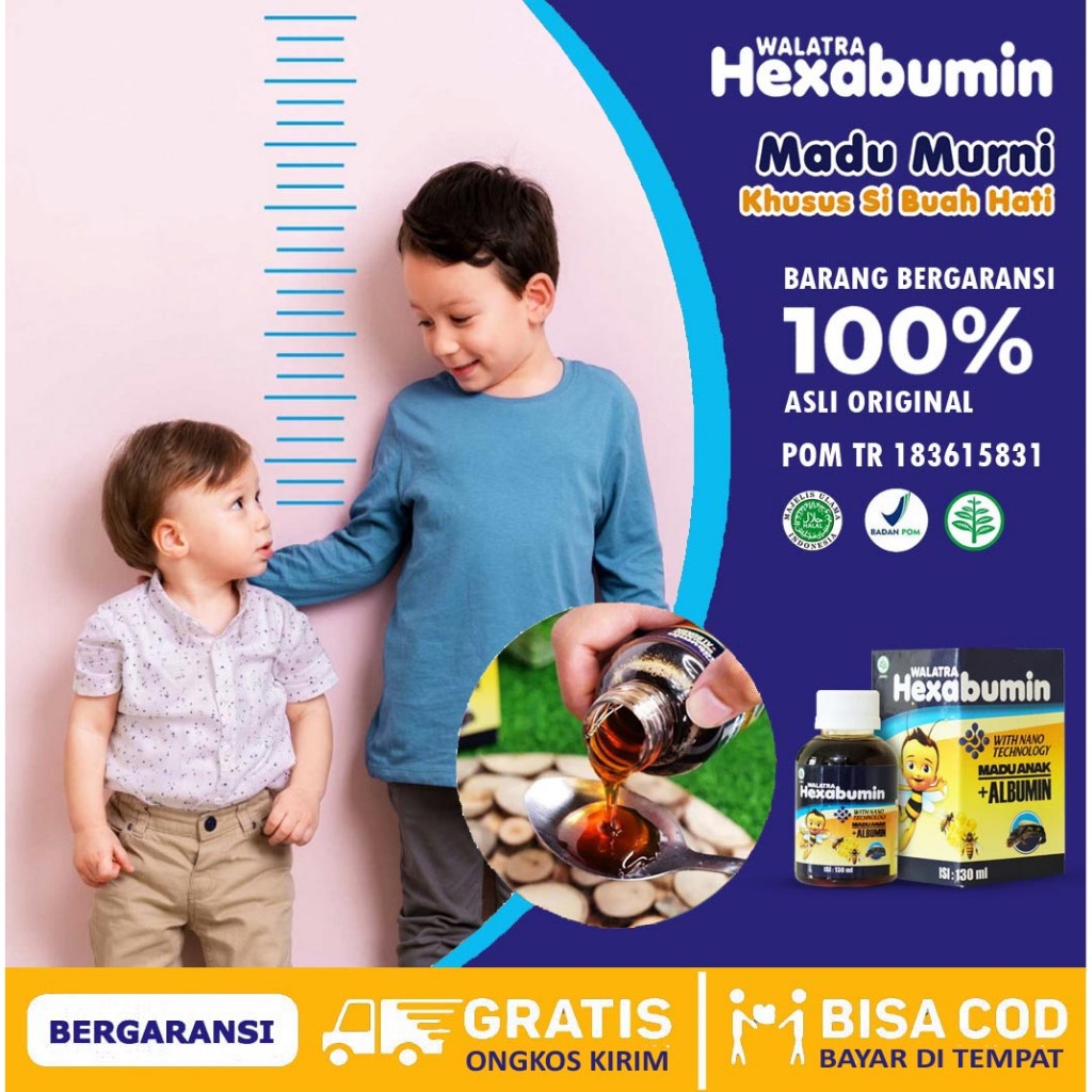 Madu Peninggi Badan Anak Hexabumin Sirup Vitamin B12 Peninggi Badan 130 ml