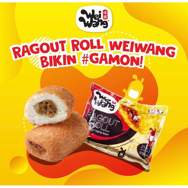 

WEI WANG Roghut Roll (Roti Isi Daging Ayam) Isi 21 Pcs