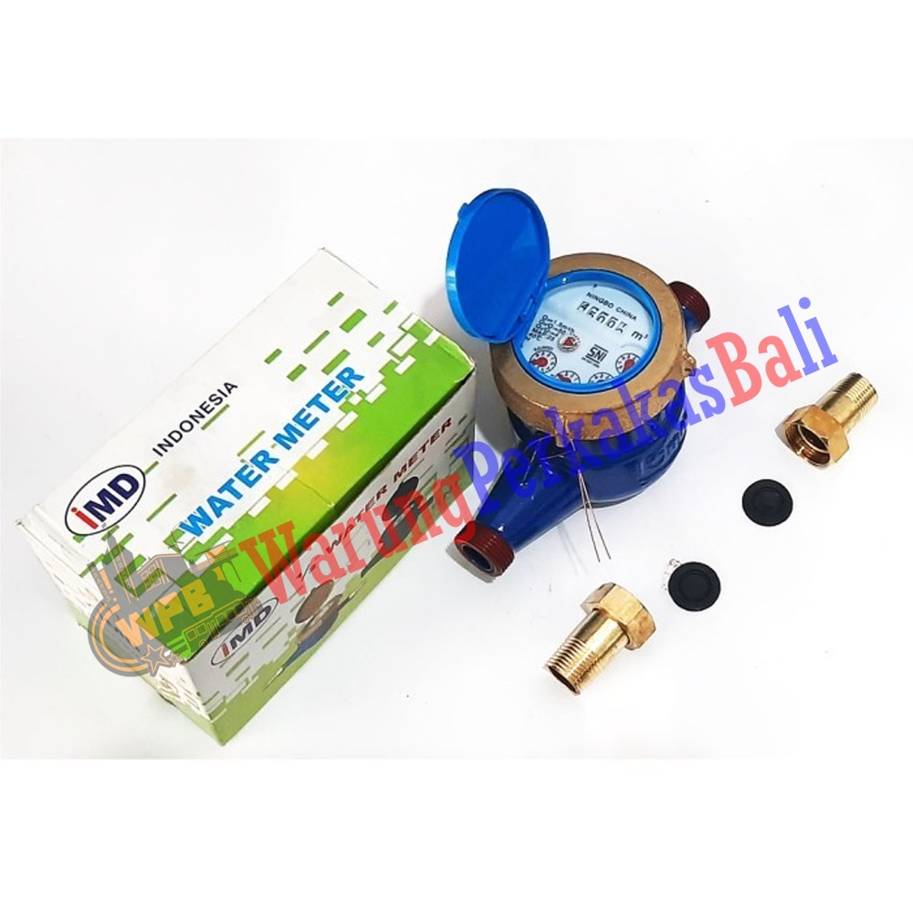 IMD Original Meteran Air Besi 1/2 Inch SNI Meteran Air PDAM PAM Body Besi 4 Jarum Pipa 1/2 Inch