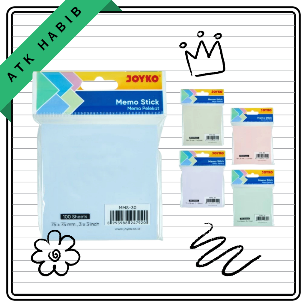 

Memo Stick Sticky Note Kertas Memo Tempel Joyko MMS-30 Morandi Color