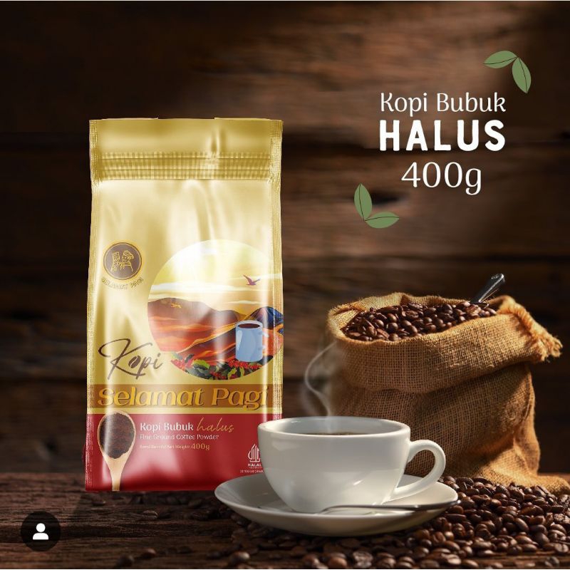 Kopi Selamat Pagi Good Morning Coffee Kopi Bubuk Hitam Robusta 500gr Kopi Hitam Bubuk Kasar / Halus