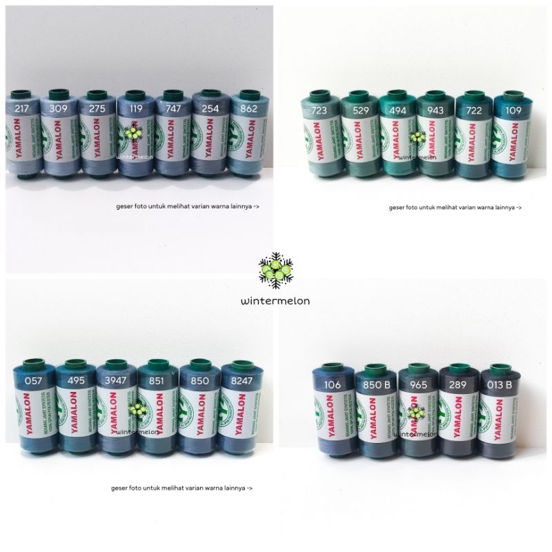 1 Buah Benang Jahit Merek Yamalon Warna Biru Hijau Abu / Benang Jahit Yamalon / Benang Jahit Biru / 