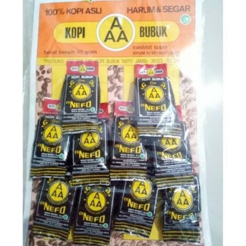 

paket 10 pcs kopi bubuk AAA jambi 45 gram asli