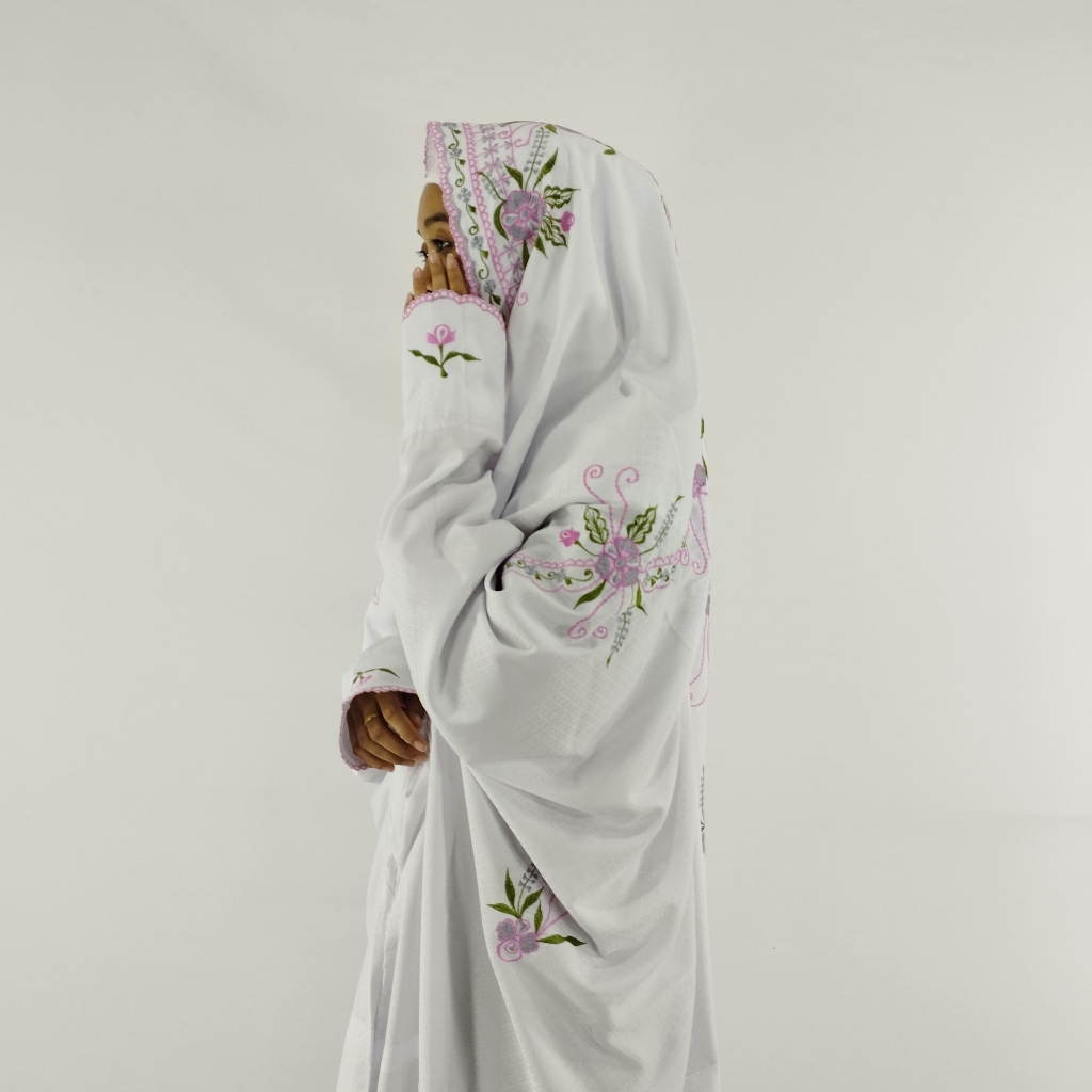 Al-Mukhtar Mukena Terusan | Mukena Lajuran Adem | Mukena Bordir Lebaran 2024