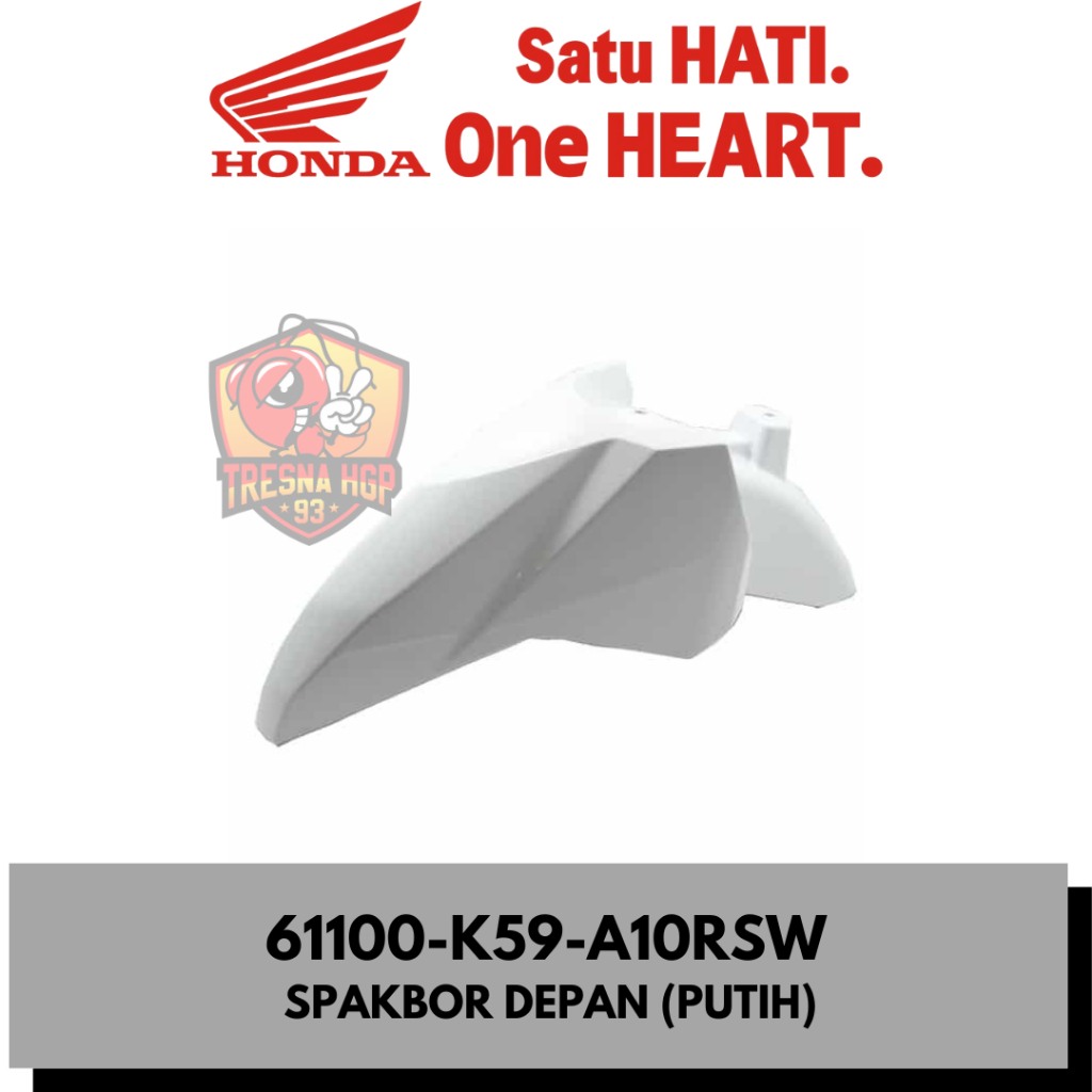 61100-K59-A10RSW SPAKBOR DEPAN PUTIH VARIO FI ESP 125 & 150 ORIGINAL | FENDER FR 61100K59A10RSW